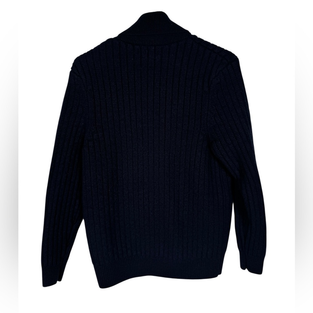 NAADAM Wool Cashmere Shawl Collar Cardigan, Navy, Size M - Picture 6 of 9